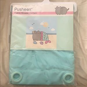new pusheen beach shower curtain